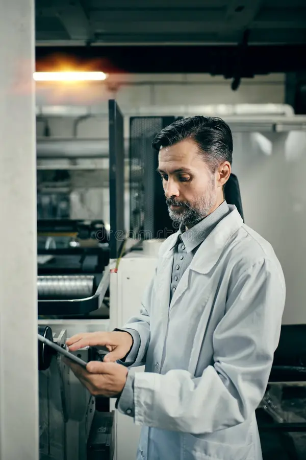 portrait-male-factory-engineer-white-robe-using-tablet-polymer-plastic-manufacturing-quality-control-logistic-255766546